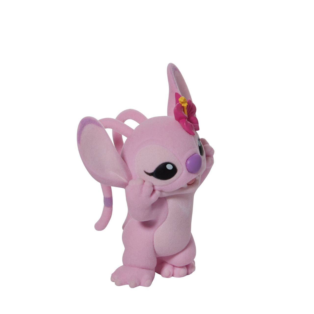 This super cute Angel has a lovely flower tucked behind her ear, ready to get in the party mood. What makes her even more special is that this Angel is flocked, which makes her fuzzy to touch. The girlfriend of Disney's favourite alien Stitch, she is the perfect addition to any collection and this one is sure to make an impact wherever she goes.