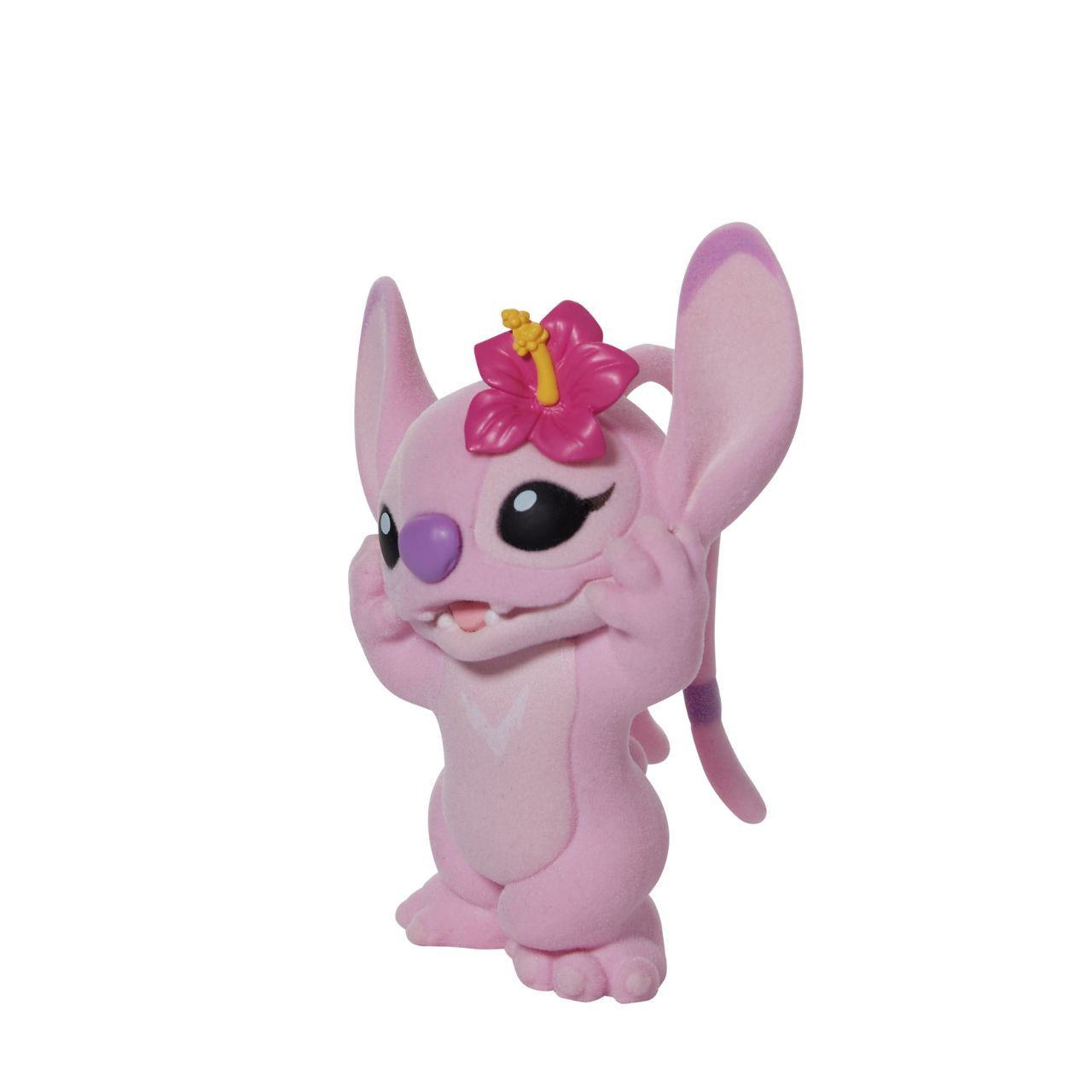 This super cute Angel has a lovely flower tucked behind her ear, ready to get in the party mood. What makes her even more special is that this Angel is flocked, which makes her fuzzy to touch. The girlfriend of Disney's favourite alien Stitch, she is the perfect addition to any collection and this one is sure to make an impact wherever she goes.