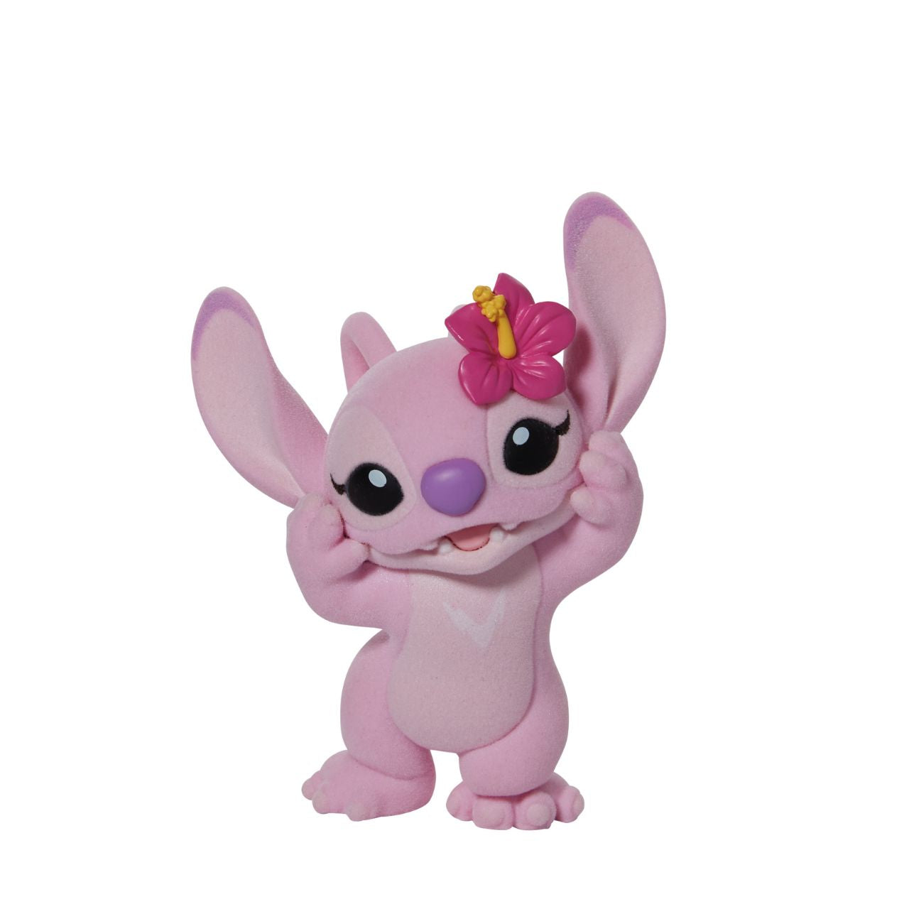 This super cute Angel has a lovely flower tucked behind her ear, ready to get in the party mood. What makes her even more special is that this Angel is flocked, which makes her fuzzy to touch. The girlfriend of Disney's favourite alien Stitch, she is the perfect addition to any collection and this one is sure to make an impact wherever she goes.