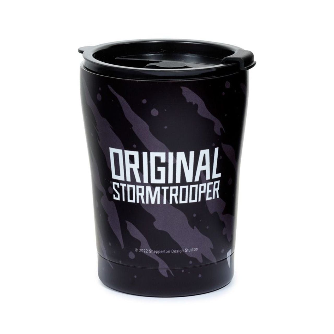 The Original Stormtrooper Hot & Cold Insulated Cup 300ml   Insulated design suitable for hot and cold drinks. Thermal design keeps liquids cold for up to 8 hours or warm for up to 6 hours. The lid has a steam release valve in the centre and a secure flip up cover over the drinking hole.