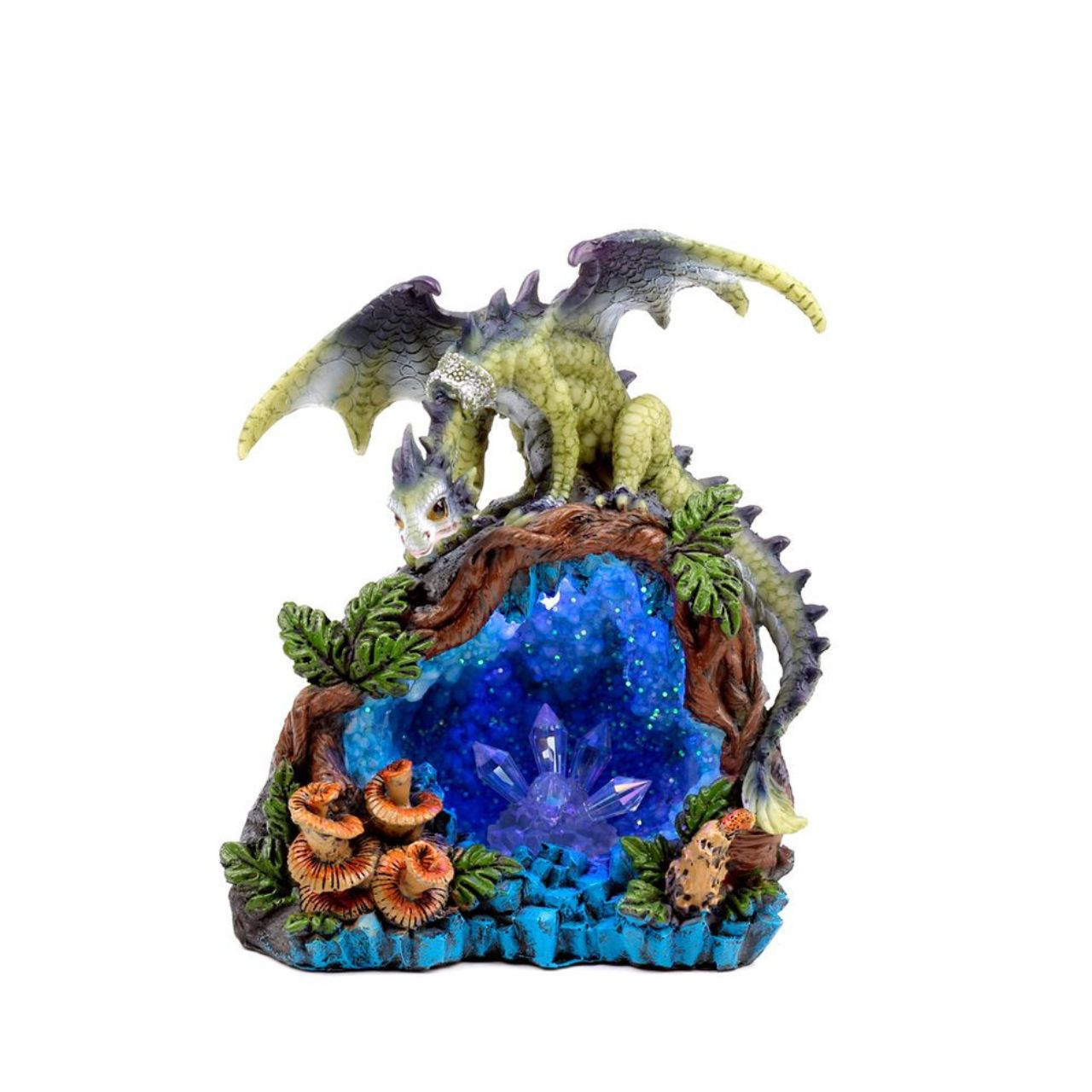 As a product for young children, the Sweet Dreams Baby Dragon LED Woodland Crystal Cave offers a unique and imaginative addition to any bedroom. The LED lights provide a calming and comforting environment, while the crystal cave design sparks creativity and exploration. Bring the magic of the woods to your home with this charming and soothing product.
