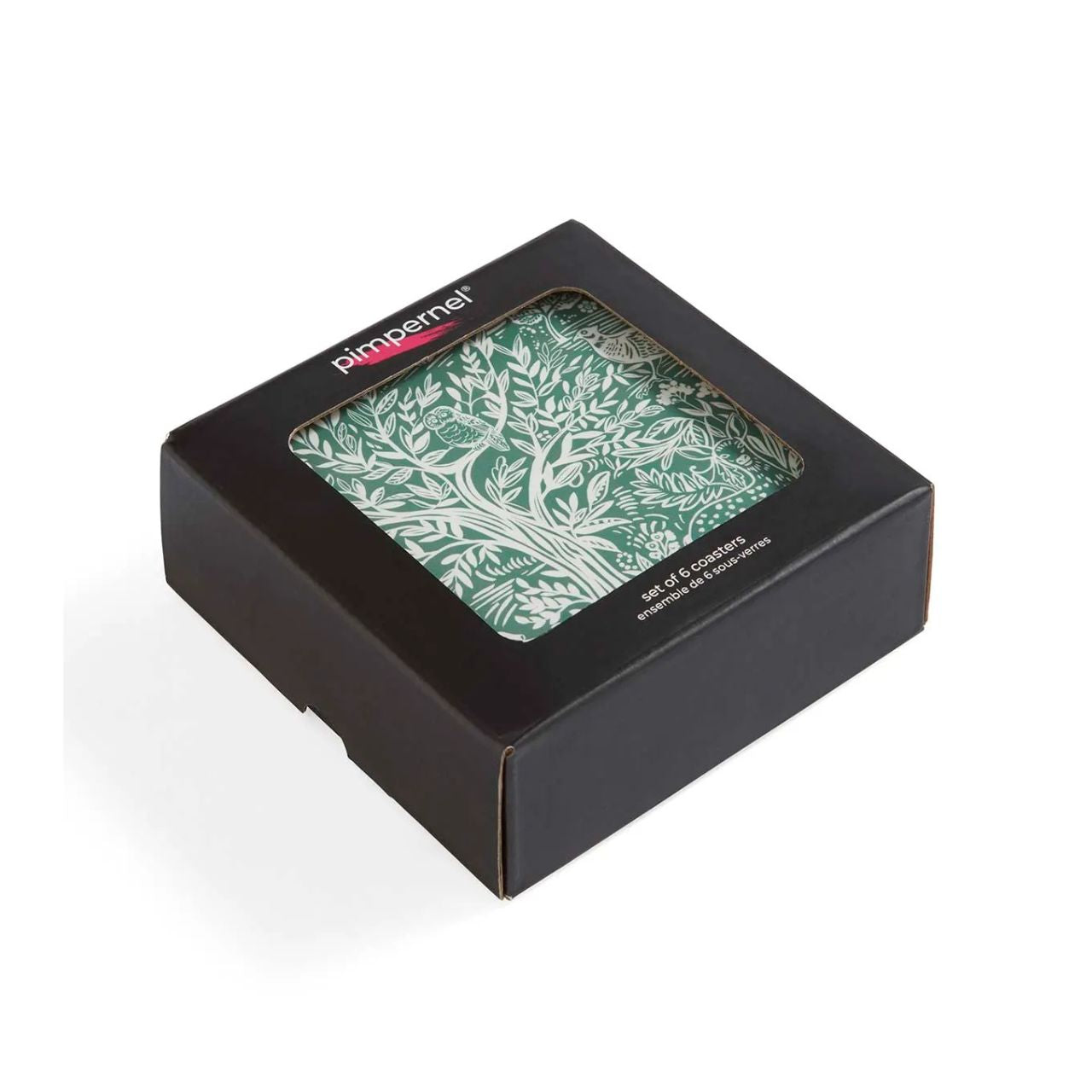 Stunning yet subtle, these hardwearing sage green coasters are full of woodland charm