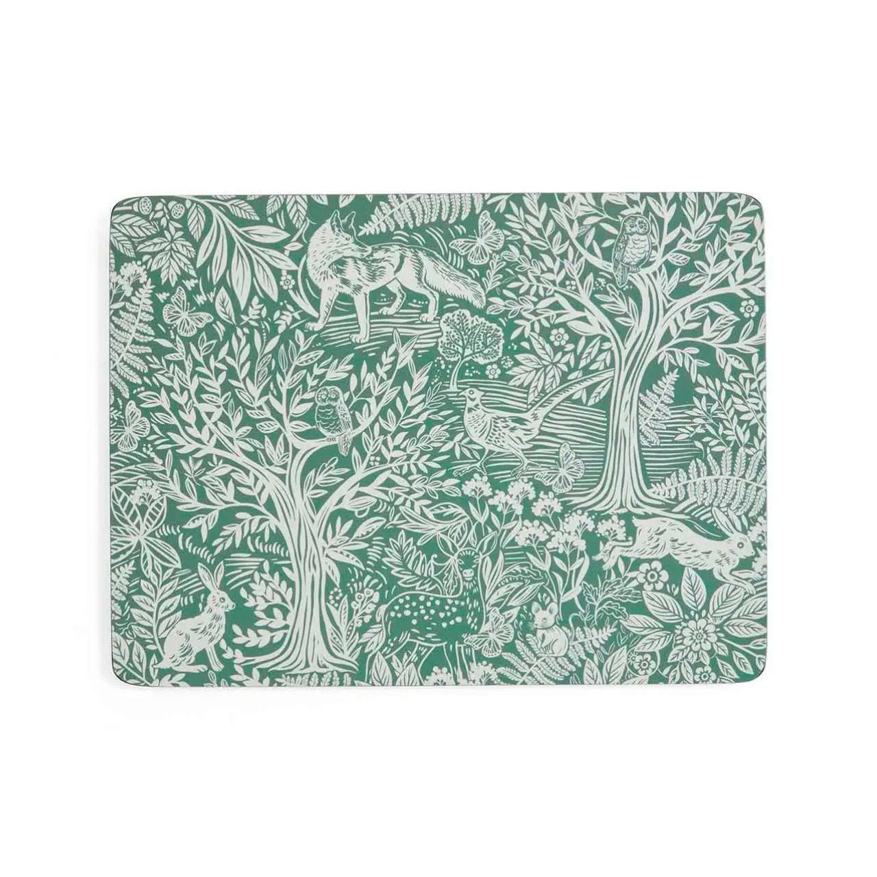 Coordinate placemats with matching Tapestry Sage coasters for a touch of nature