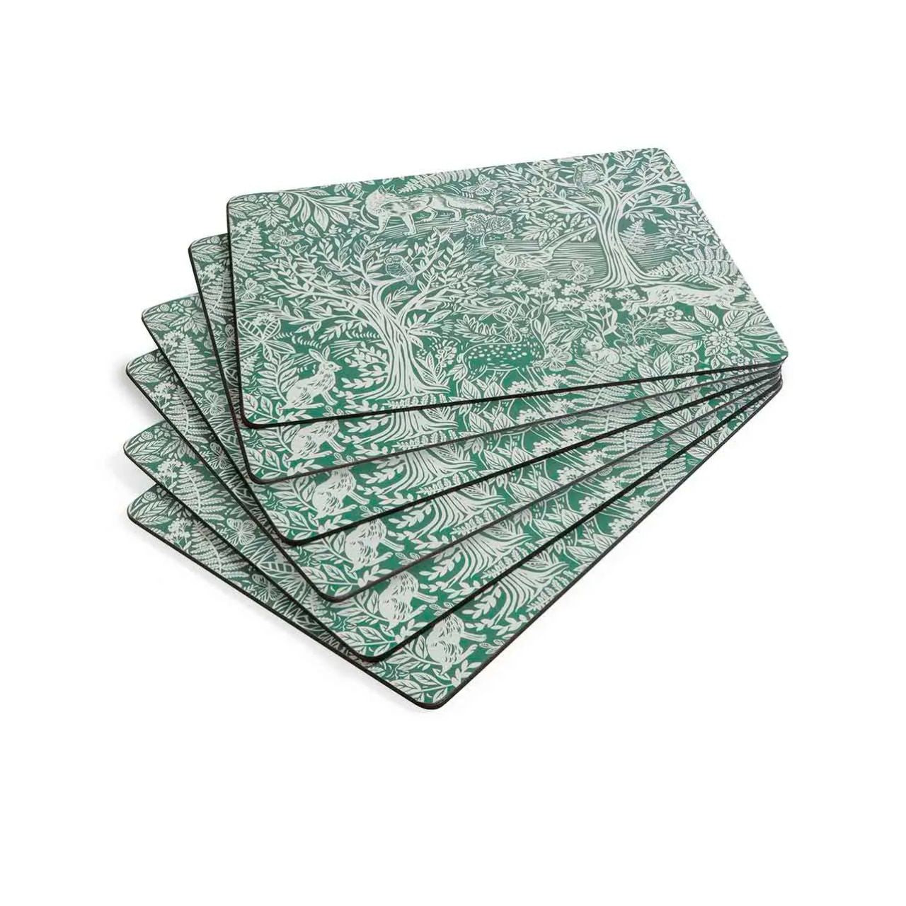 Coordinate placemats with matching Tapestry Sage coasters for a touch of nature