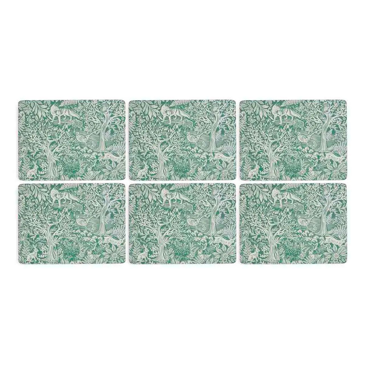 Coordinate placemats with matching Tapestry Sage coasters for a touch of nature