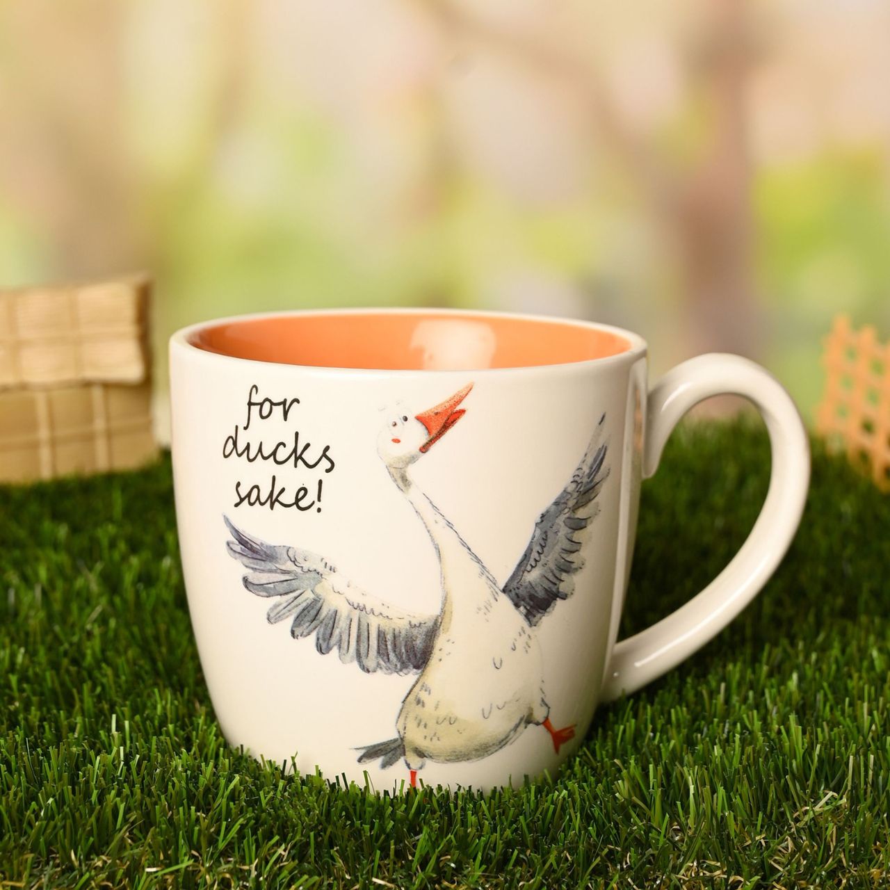 The Funny Farm Mug - "For Ducks Sake!" brings farmyard humour to the breakfast table with a cheeky caption and charming duck illustration that captures the playful spirit of this much-loved collection.