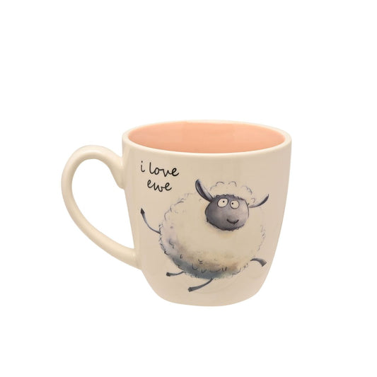 The Funny Farm Mug - "Love Ewe!" adds farmyard charm to daily life with its playful sheep illustration and affectionate caption, embodying the spirit of this character-led collection.