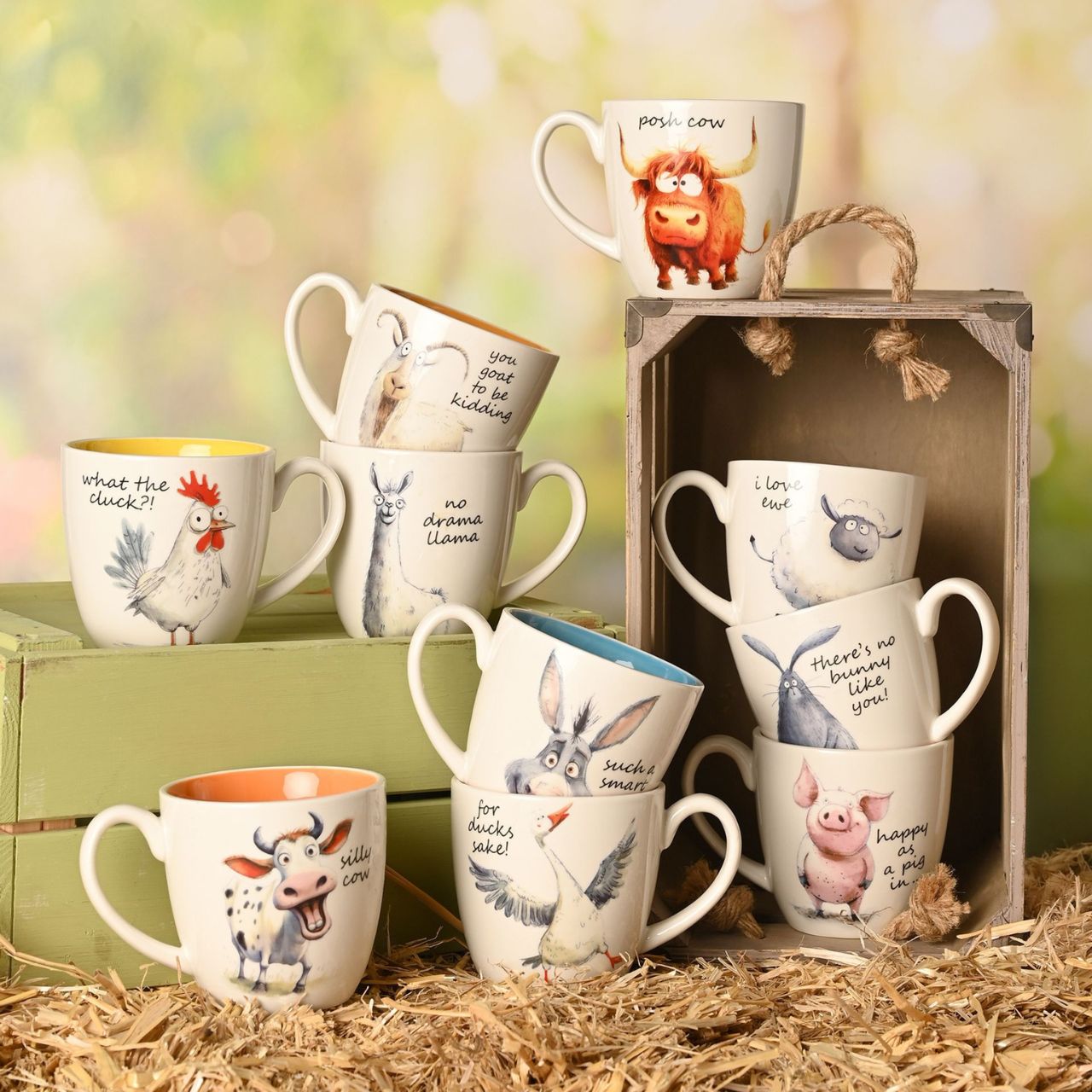The Funny Farm Mug - "No Drama Llama" brings farmyard fun to the breakfast table with a whimsical llama illustration that captures the playful spirit of this character-led collection.