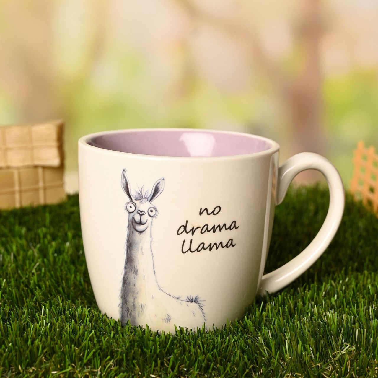 The Funny Farm Mug - "No Drama Llama" brings farmyard fun to the breakfast table with a whimsical llama illustration that captures the playful spirit of this character-led collection.