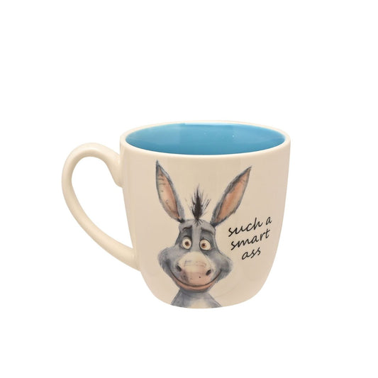 The Funny Farm Mug - "Smart Ass" brings farmyard wit to the morning brew with a cheeky donkey character that captures the playful spirit of this much-loved collection.