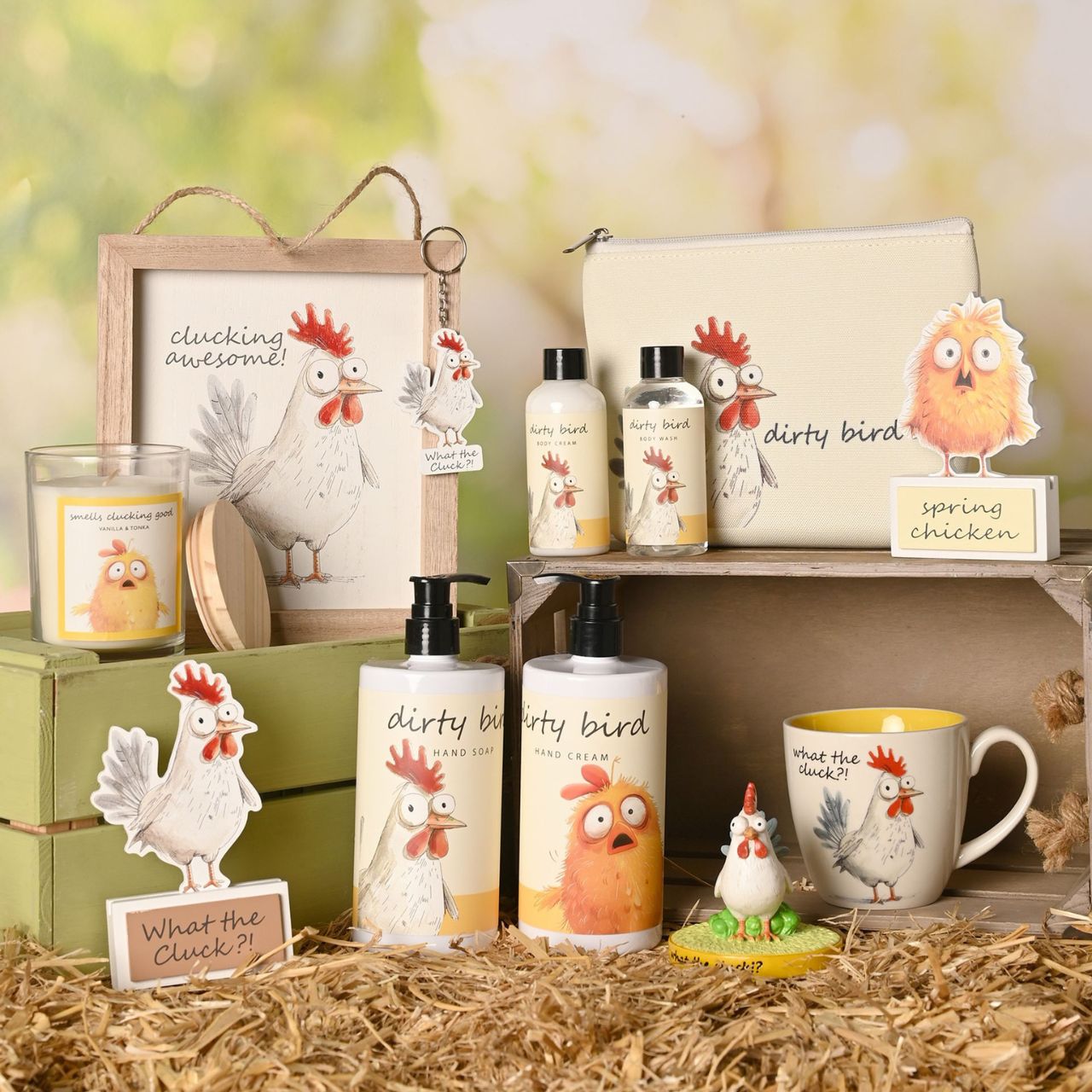 The Funny Farm Mug - "What the Cluck" brings farmyard fun to the morning cuppa, featuring an expressive rooster character that captures the playful spirit of this much-loved collection.