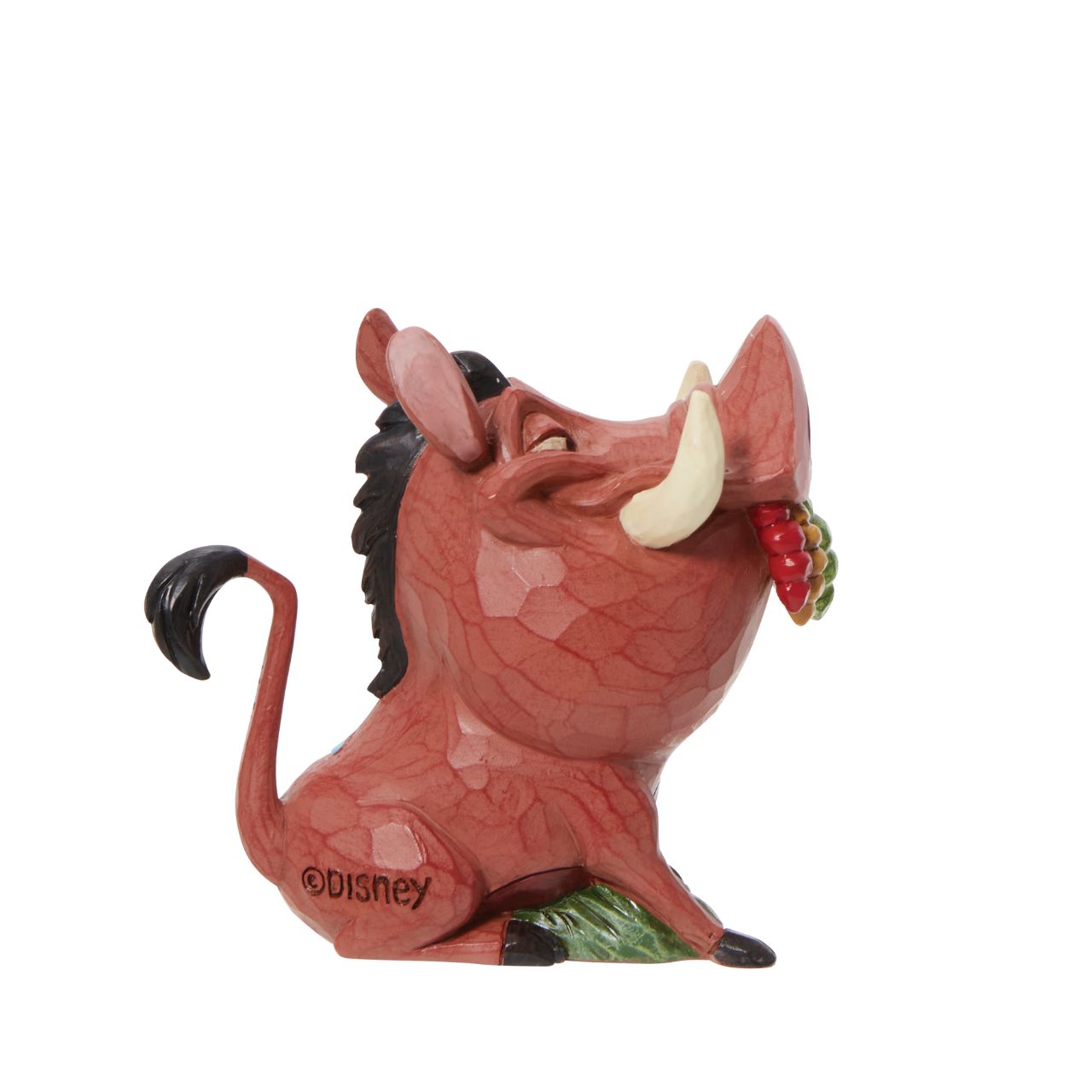 Pumba from the classic 1994 film The Lion King has been immortalised in this mini figurine. Designed by award winning artist Jim Shore, hand crafted using high quality cast stone and hand painted. Packaging: Full colour, fully branded gift box with photo.