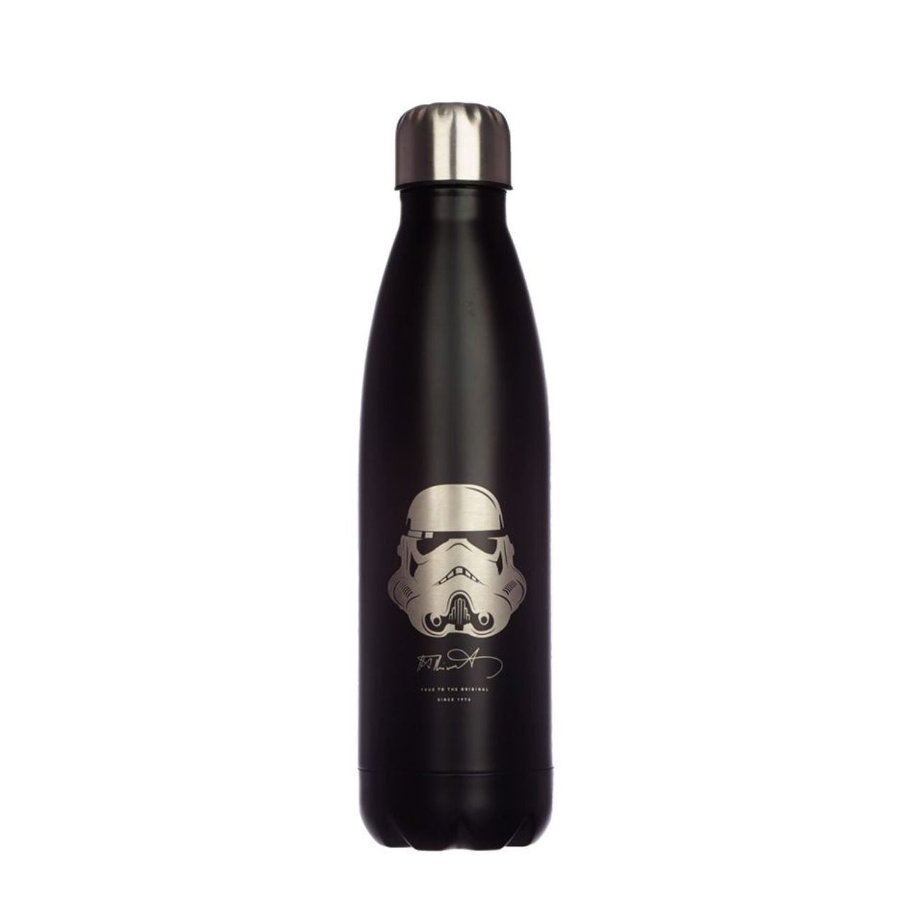 Designed for fans of the iconic Stormtrooper, this hot and cold drinks bottle keeps beverages at the perfect temperature with a 500ml capacity. A must-have for on-the-go hydration and showcasing your love for the Empire. Stay refreshed and stay loyal with this sleek black bottle.