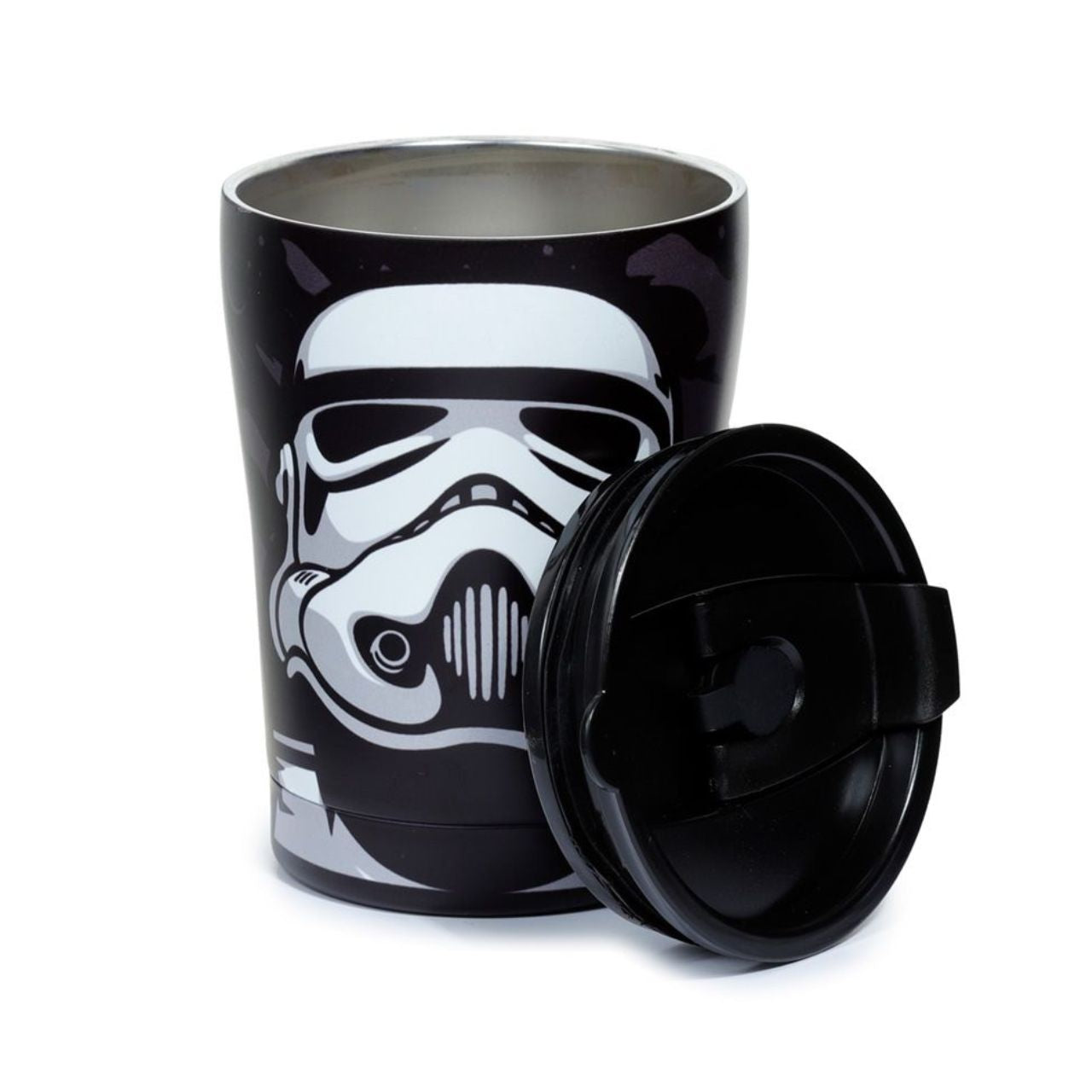 The Original Stormtrooper Hot & Cold Insulated Cup 300ml   Insulated design suitable for hot and cold drinks. Thermal design keeps liquids cold for up to 8 hours or warm for up to 6 hours. The lid has a steam release valve in the centre and a secure flip up cover over the drinking hole.