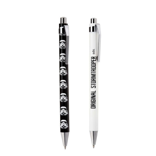 The Original Stormtrooper Pen Twin Set  Bring your writing projects to life with this officially licensed pair of Stormtrooper pens. Featuring a black ink refill and durable metal construction, this set is perfect for everyday use. The unique design makes it ideal for any Star Wars fan.