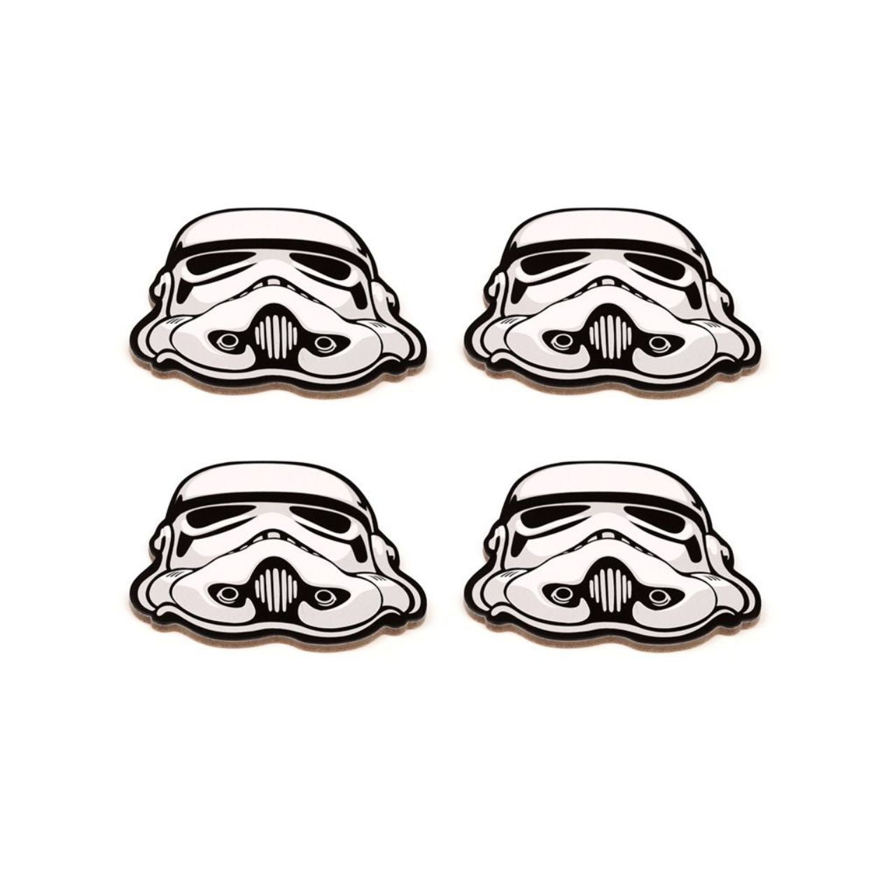 Protect your tabletops with The Original Stormtrooper Set of 4 Cork Coasters. Made with high-quality cork, these coasters are durable and absorbent, preventing any damage caused by hot or cold beverages. Their sleek design featuring the iconic Stormtrooper is perfect for any Star Wars fan.