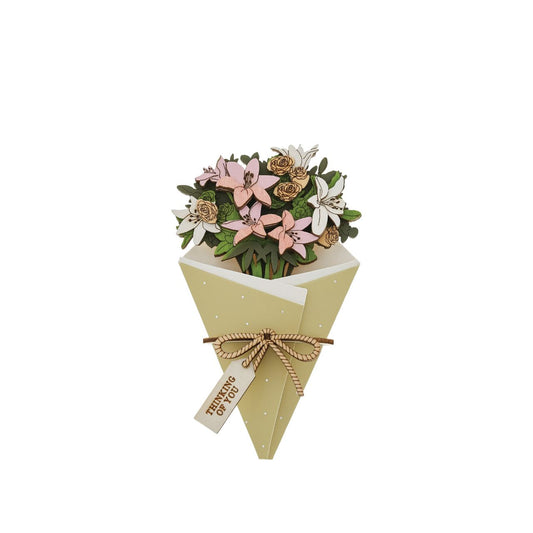 Surprise and delight someone with a beautiful bouquet figural card - Send them loads of love through the post with our letterbox inspired 3D figurine card..
