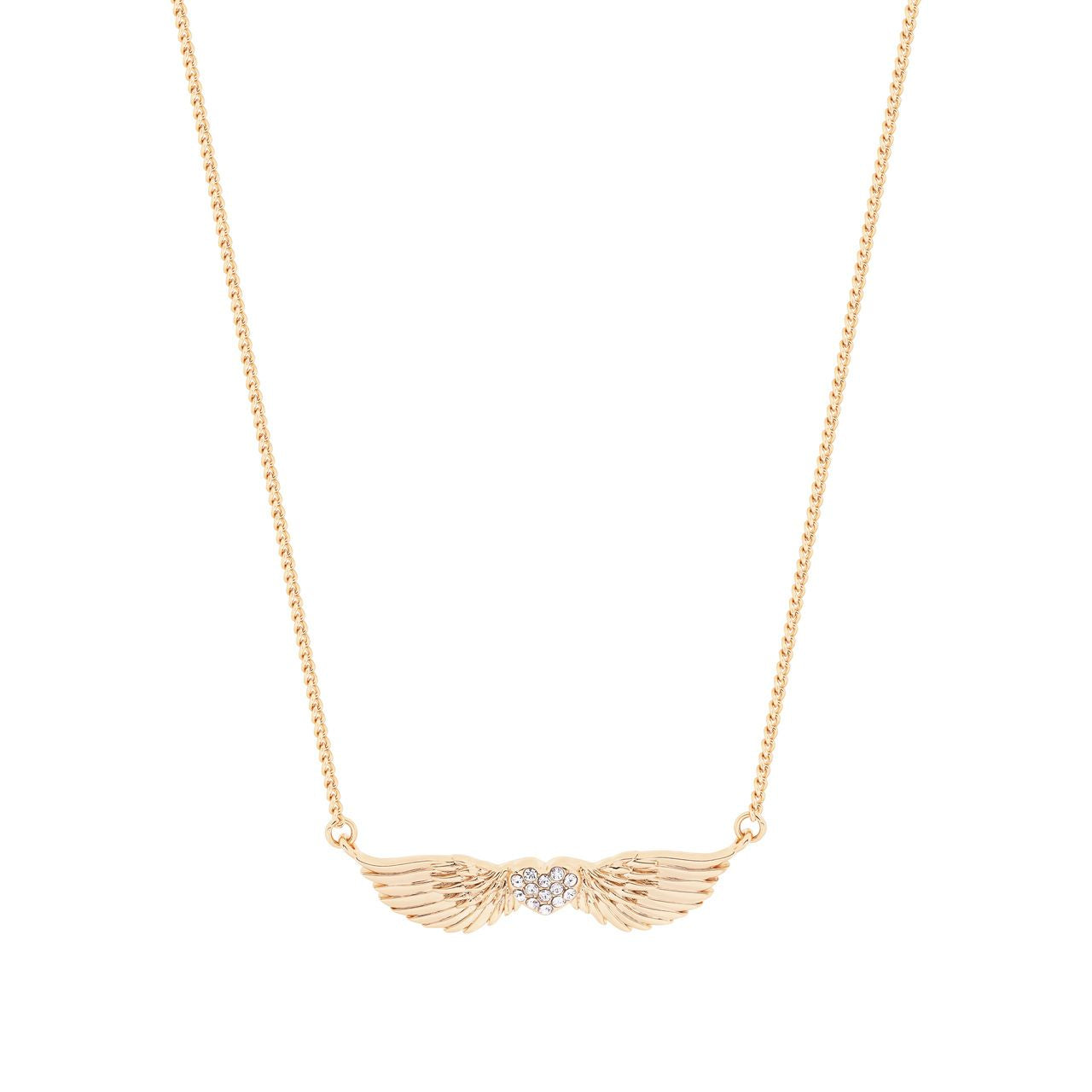 Experience the enchanting beauty of the Tipperary Angel Wings Crystal Heart Pendant. This pendant showcases delicate angel wings, adorned with sparkling crystals, surrounding a heart-shaped centre. Perfect for any occasion, this pendant adds a touch of elegance and charm to any outfit.