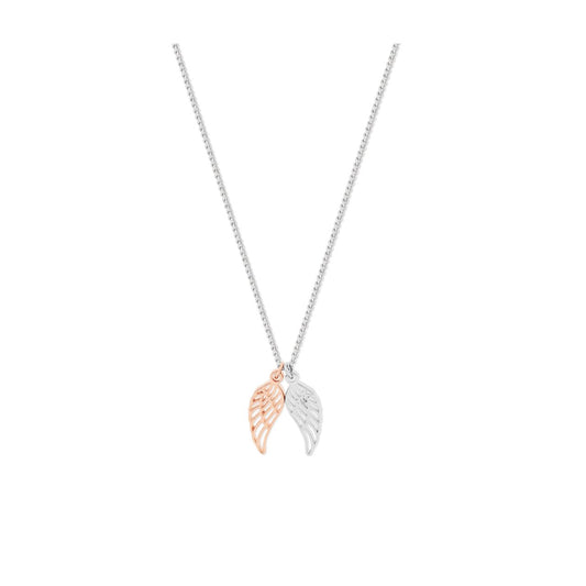 Angel Wings Rose Gold & Silver Pendant by Tipperary