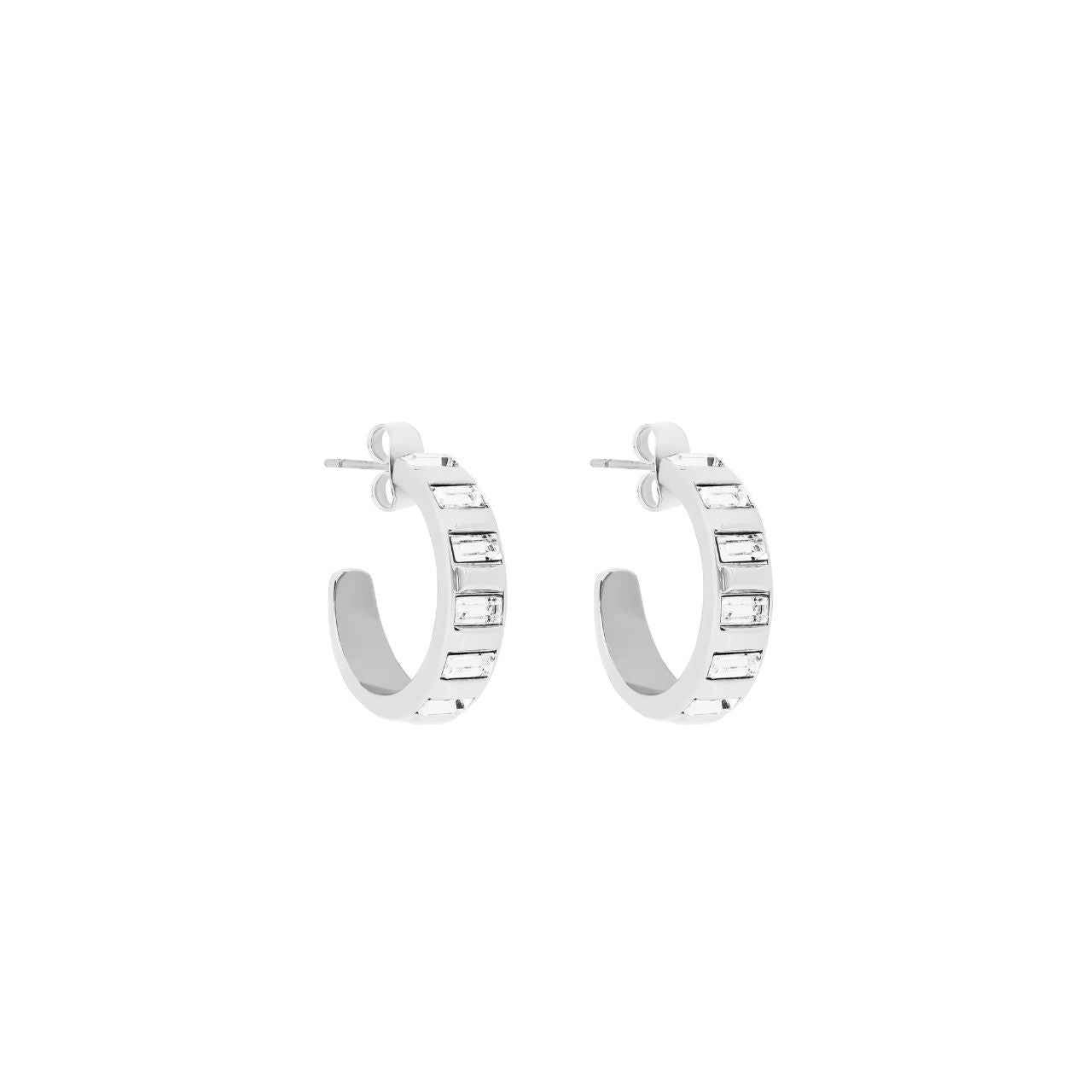 Elevate your elegance with the Tipperary Art Deco Hoop Earrings in silver. These finely crafted hoops showcase timeless Art Deco design, perfect for adding a refined touch to any outfit.