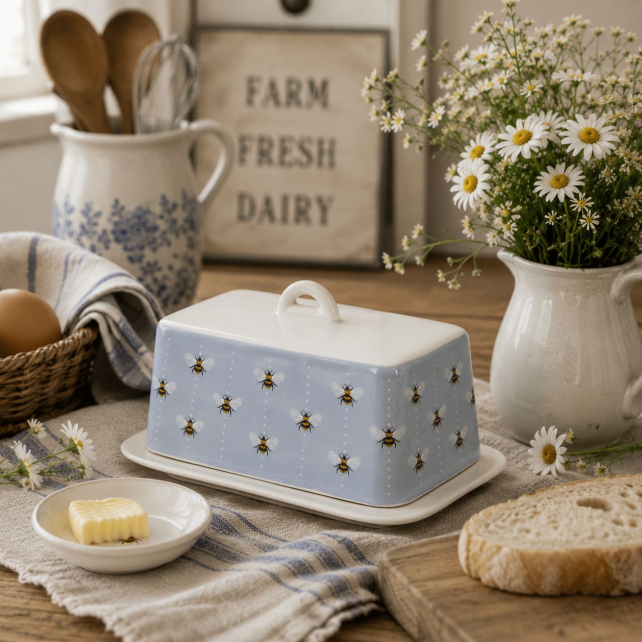 Add a splash of colour to your kitchen with our Tipperary New Bees Collection. The stunning range features the busy bumble bee design sure to brighten up your kitchen.