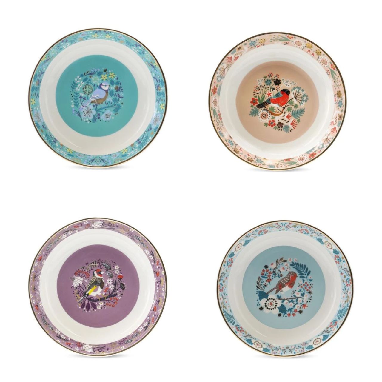 Experience dining in style with this beautiful set of four Birdy pasta bowls, featuring exquisite Birdy designs and a stunning gold rim that adds an elegant finish. Crafted from high-quality New Bone China, these bowls are both visually appealing and durable.