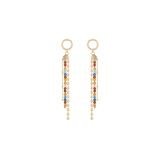 Elevate your elegance with the Tipperary Beads Turquoise Drop Earrings. Featuring vibrant turquoise beads delicately suspended for a graceful movement, these earrings add a refined splash of colour to any ensemble.
