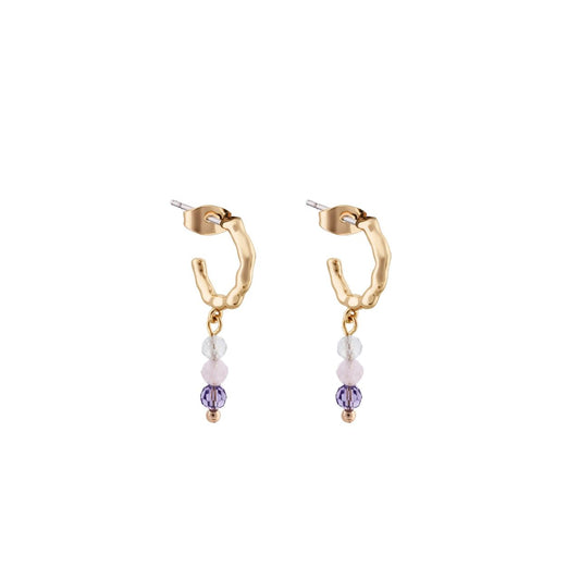 Bougie Beads Violet Mini Hoop Earrings - NEW 2025