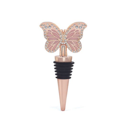 Complete your bar set with the elegant Butterfly Bottle Stopper by Tipperary. Made from high-quality materials, this bottle stopper not only adds a touch of sophistication to your bar, but also effectively preserves the freshness and taste of your wine. Perfect for any wine lover and collector.