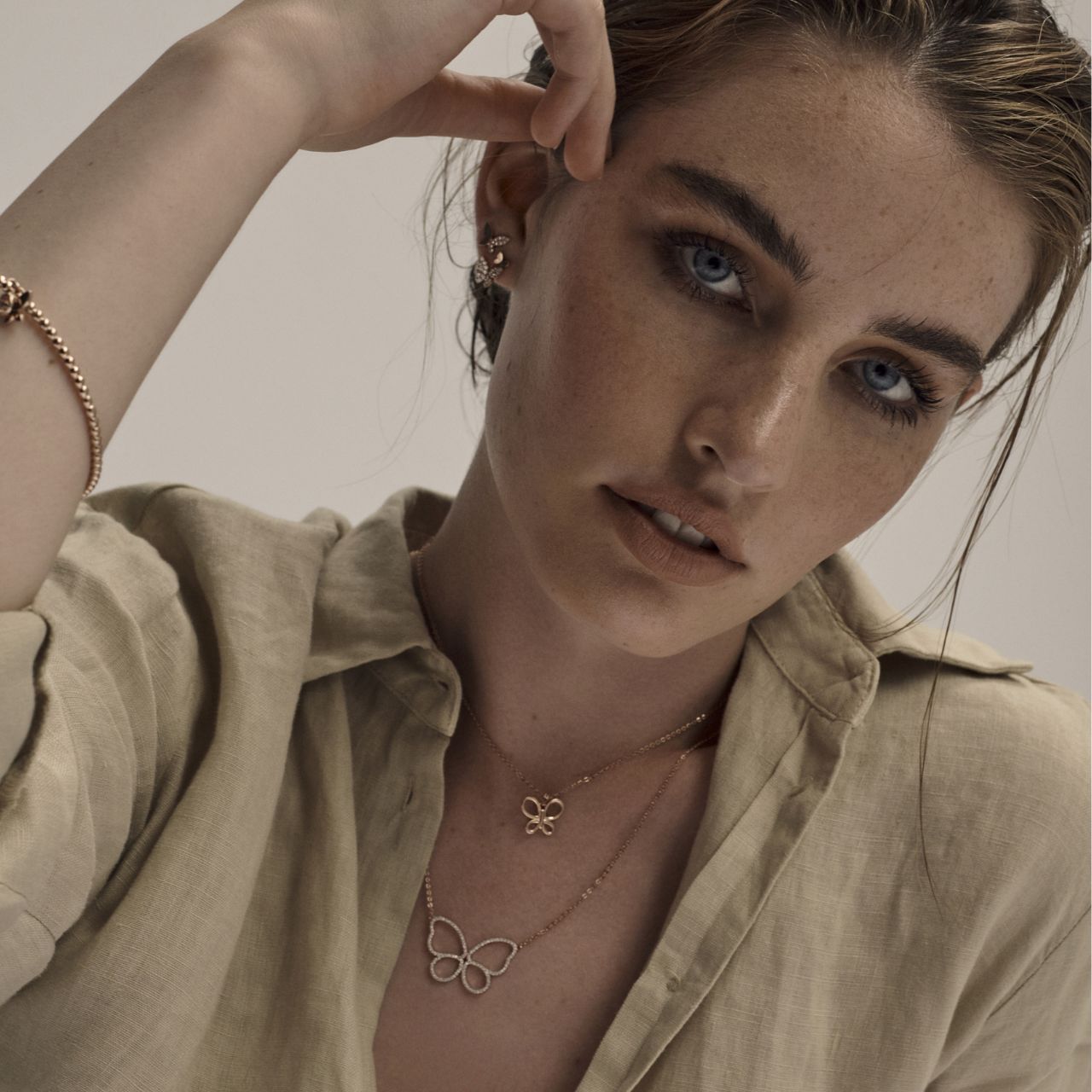 Butterfly Rose Gold Pendant by Tipperary Crystal  Drawing inspiration from urban garden, the Tipperary Crystal Butterfly collection transforms an icon into something modern and unexpected. Playful and elegant, this collection draws from the inherent beauty of the butterfly.