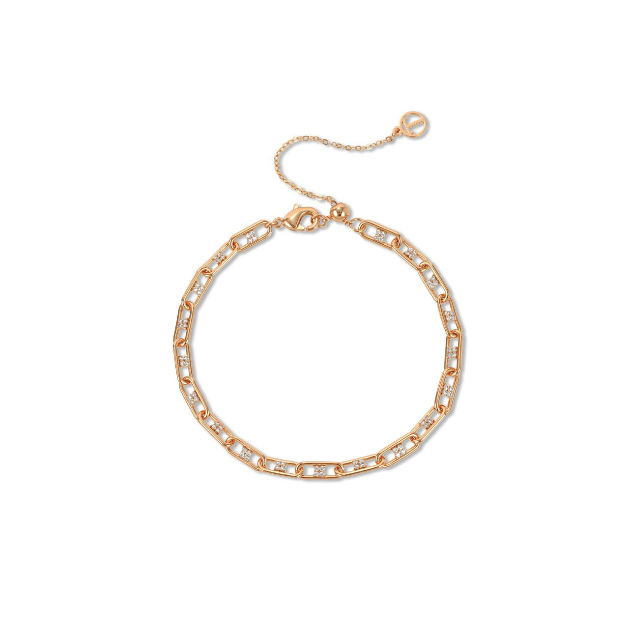 Elegant gold-toned bracelet featuring a delicate chain design adorned with sparkling cubic zirconia stones. This Tipperary piece combines timeless sophistication with contemporary sparkle, perfect for everyday wear or special occasions.