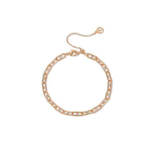 Elegant gold-toned bracelet featuring a delicate chain design adorned with sparkling cubic zirconia stones. This Tipperary piece combines timeless sophistication with contemporary sparkle, perfect for everyday wear or special occasions.