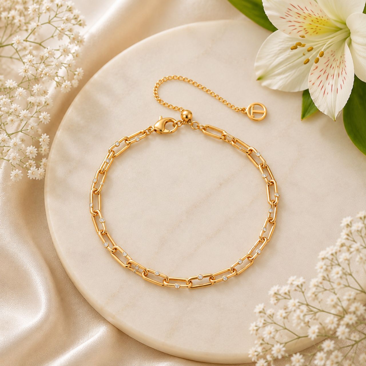 Elegant chain link bracelet crafted in lustrous gold plated finish. This timeless piece from Tipperary combines classic design with quality construction, perfect for everyday wear or special occasions.