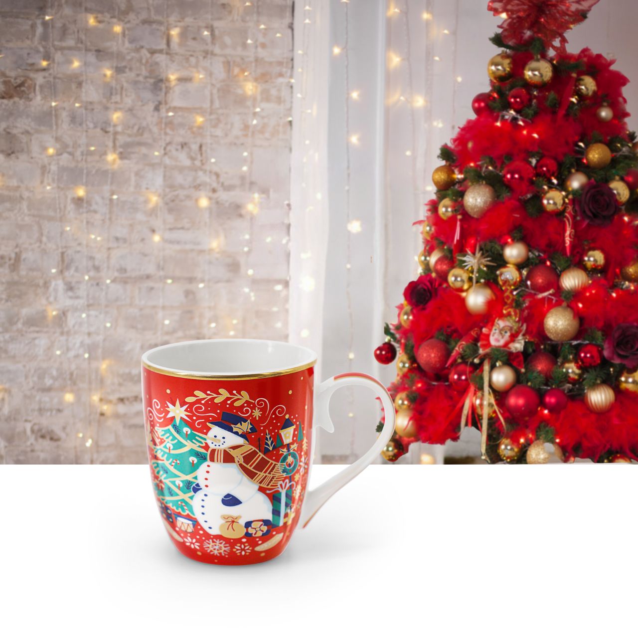 Single Christmas Mug - Snowman by Tipperary Crystal  Gather your loved ones for a holiday celebration to remember. Our Christmas Tableware is made to bring festive happiness to lunch, dinner and every meal in between. Tipperary wishes to make these moments even more magical.