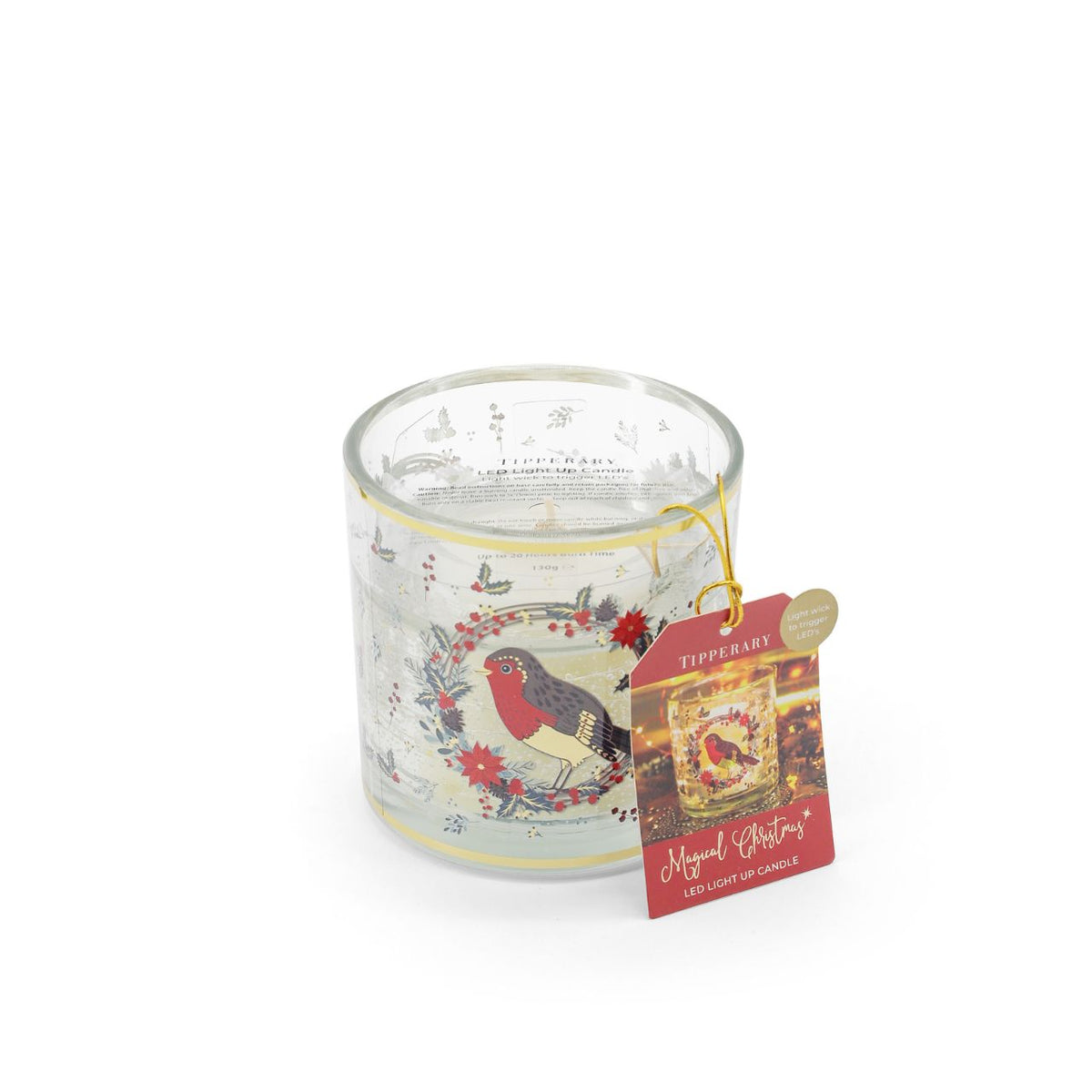 Unique LED Feature: Experience the enchanting effect of LED lights that turn on when the candle is lit, adding an extra layer of ambiance to your home.