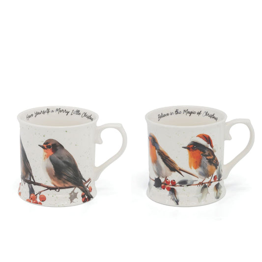 Elevate your festive gatherings with the Tipperary Christmas Robins Set of 2 Tankards. Each exquisitely crafted tankard features a delicate robin design, embodying the spirit of the season with understated elegance.