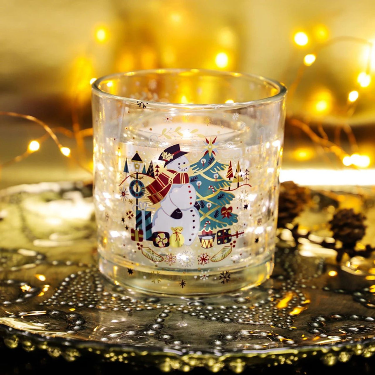 Unique LED Feature: Experience the enchanting effect of LED lights that illuminate when the candle is lit, bringing a cheerful ambiance to your home during the festive season.