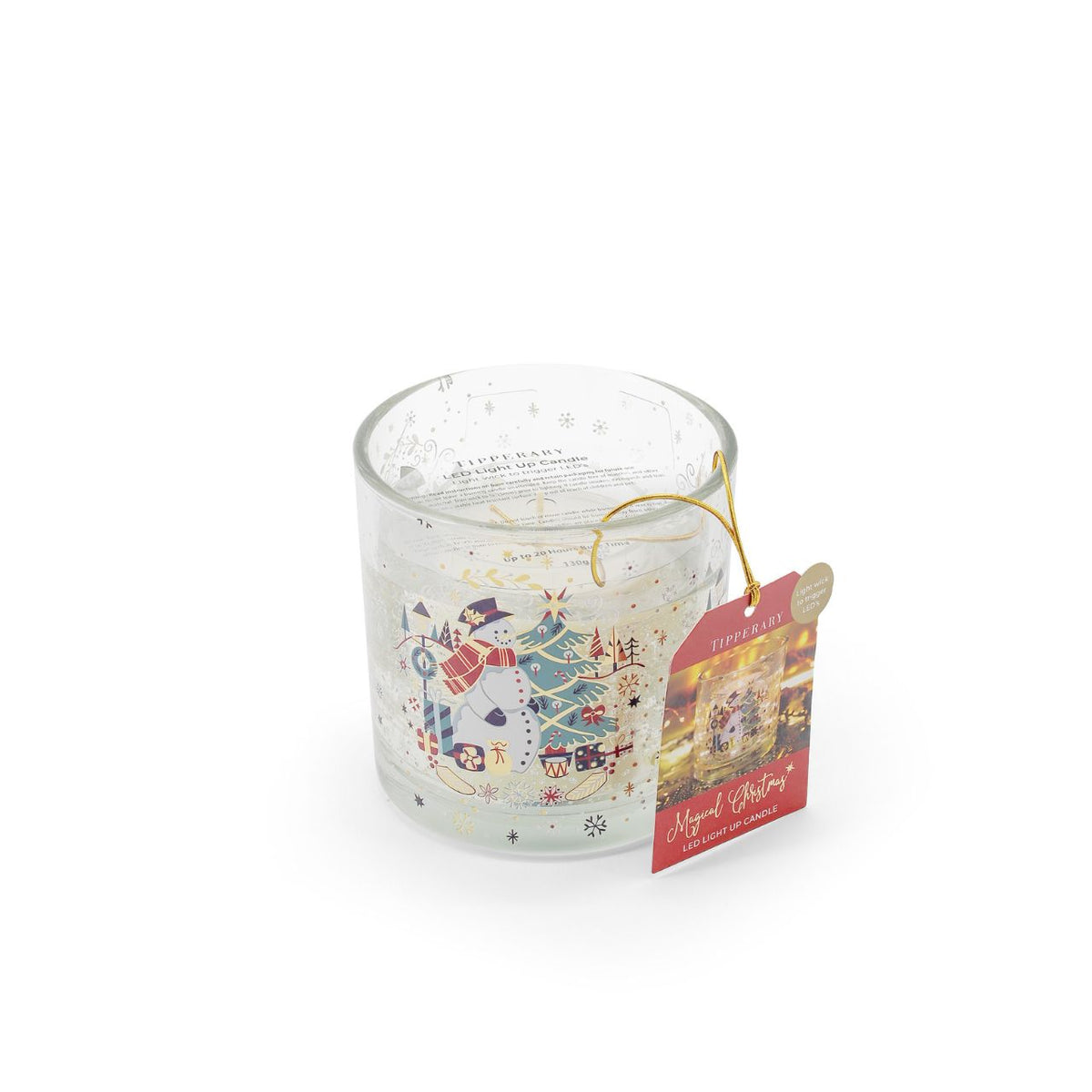 Unique LED Feature: Experience the enchanting effect of LED lights that illuminate when the candle is lit, bringing a cheerful ambiance to your home during the festive season.