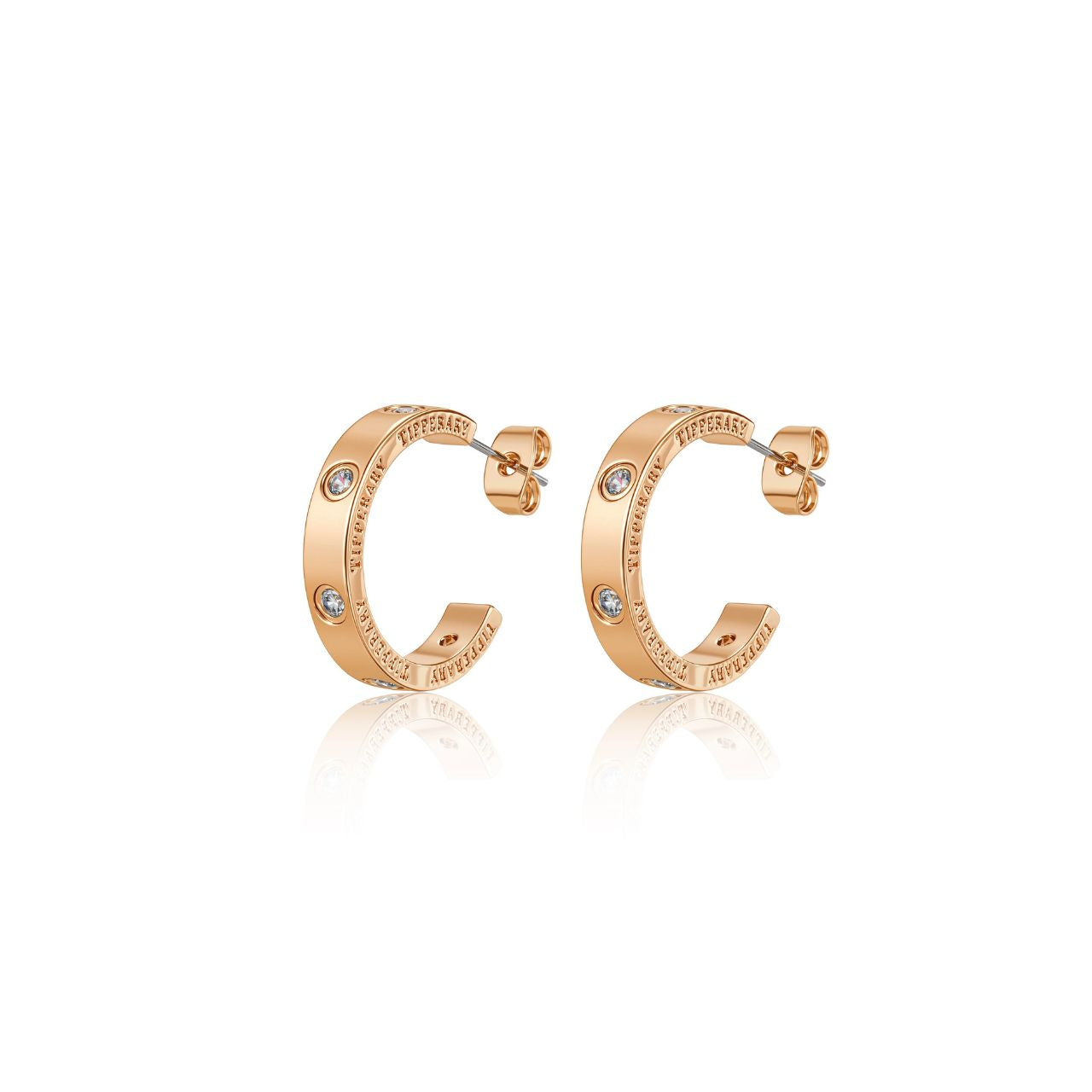 Elegant cubic zirconia huggies with a timeless circle design, crafted in lustrous gold. These versatile earrings combine sparkle and sophistication, perfect for everyday wear or special occasions.