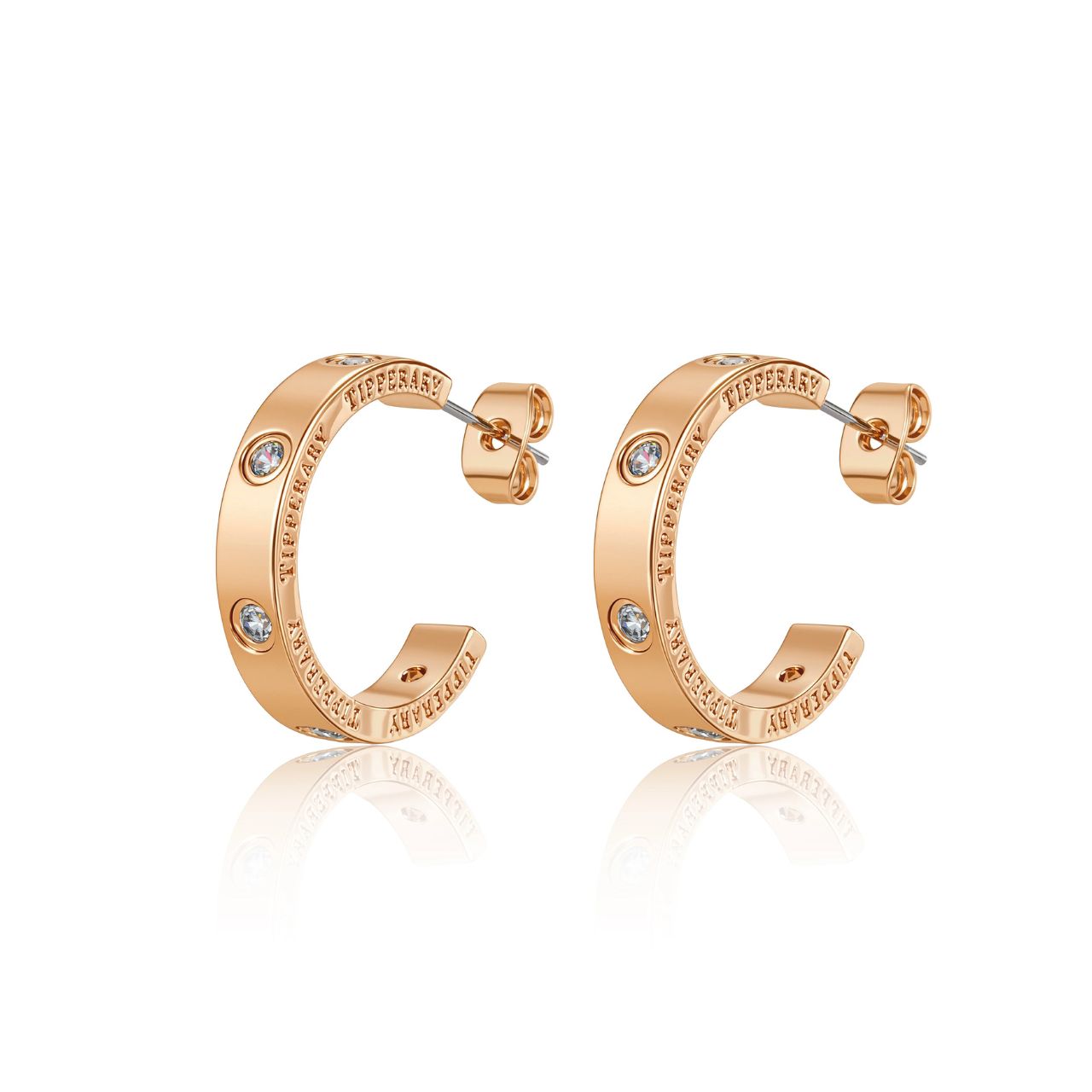 Elegant cubic zirconia huggies with a timeless circle design, crafted in lustrous gold. These versatile earrings combine sparkle and sophistication, perfect for everyday wear or special occasions.