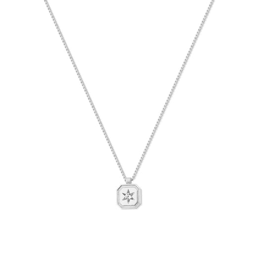 Elevate your style with the Tipperary Compass Star Pendant in silver. Expertly crafted, this elegant pendant captures the timeless symbolism of guidance and direction, making it a meaningful accessory for any occasion. Its refined finish and subtle design offer a sophisticated touch that complements both everyday and formal wear.