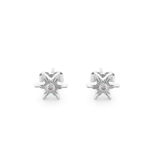 Compass Star Stud Earrings Silver by Tipperary - New 2024  Showcase your sense of style with this beautiful Silver Tipperary Compass Star earrings. Crafted with exquisite attention to detail, this piece of jewellery is a timeless addition to any wardrobe. Both durable and elegant, ensuring it will remain a treasured item for many years to come.