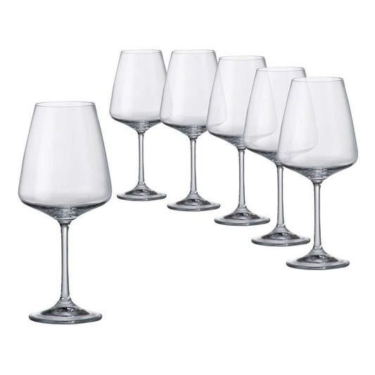Sapphire Set of 6 Wine Glasses 450ml by Tipperary Crystal  Tipperary Crystal has created a sparkling collection of crystal stemware and decanters for your drinking pleasure. These beautifully designed collections contain titanium and give additional strength to the glasses, making them less susceptible to scratching and chipping.
