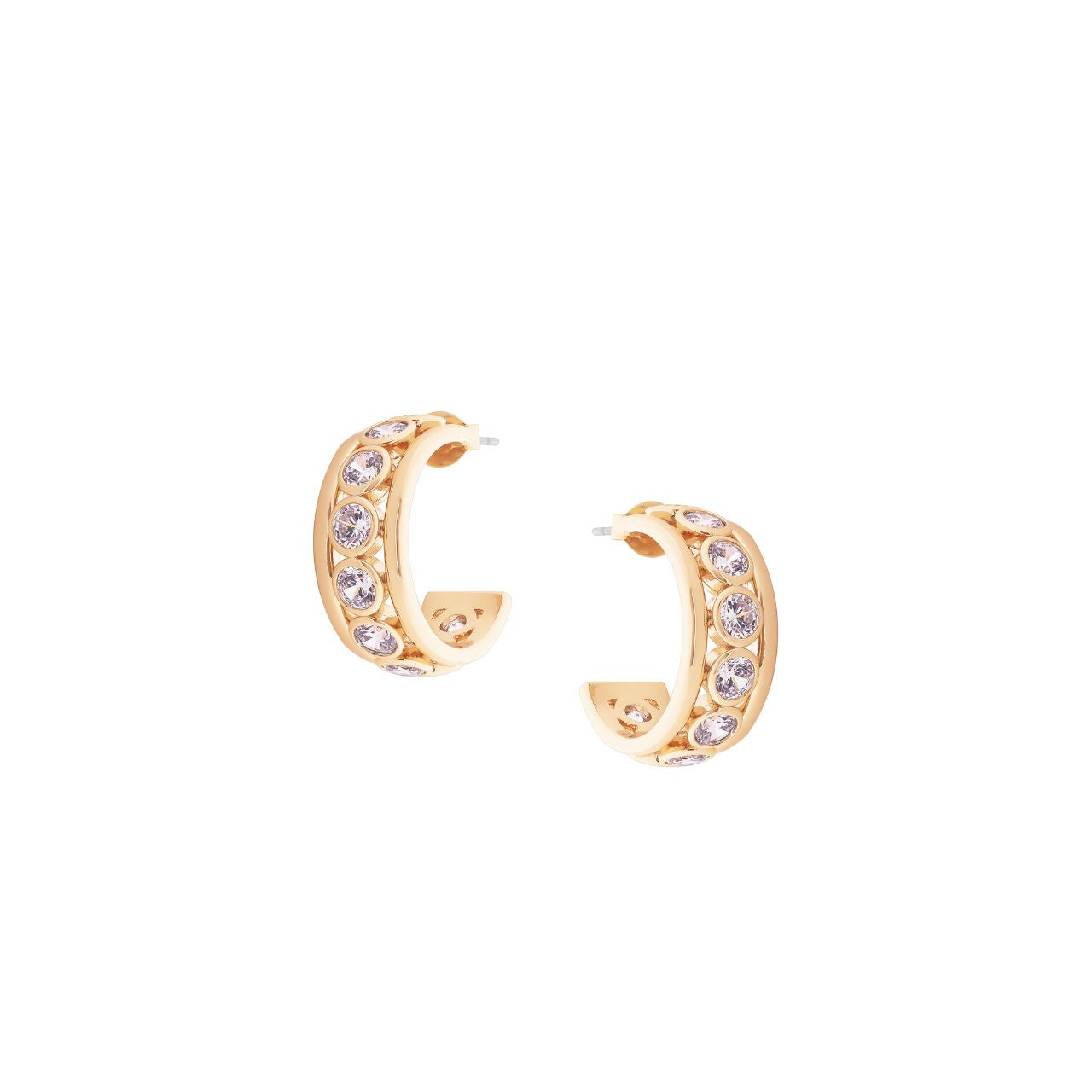 These gold crystal set hoop earrings by Tipperary are a must-have for any jewellery collection. With their stunning crystals, these earrings add a touch of elegance and glamour to any outfit. Crafted with expertise and quality materials, they are the perfect addition to elevate your style.