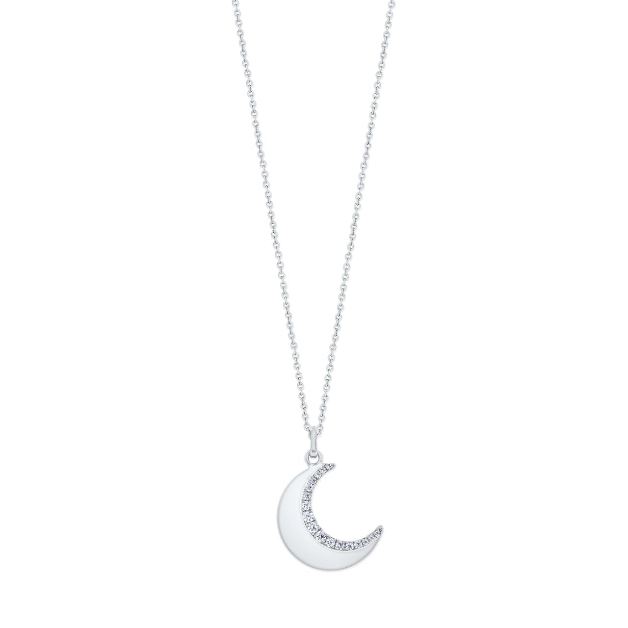Sterling Silver Half Moon Pendant by Tipperary Crystal