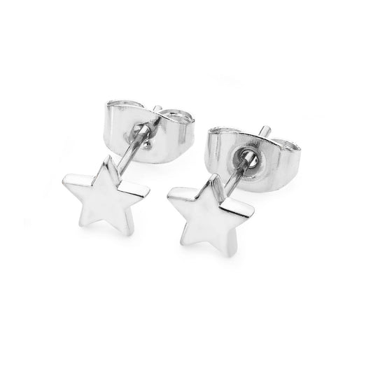 Sterling Silver Star Mini Stud Earrings by Tipperary Crystal