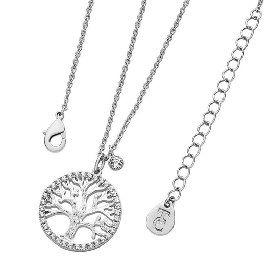 Sterling Silver Tree of Life Necklace & CZ by Tipperary Crystal