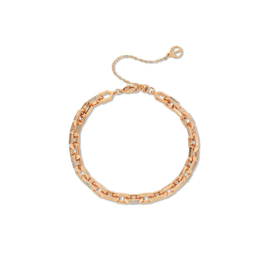 Elevate your everyday elegance with this stunning Cubic Chain &amp; CZ Gold Bracelet from Tipperary. Crafted with precision, this piece features a lustrous gold-tone chain adorned with sparkling cubic zirconia accents that catch the light beautifully.