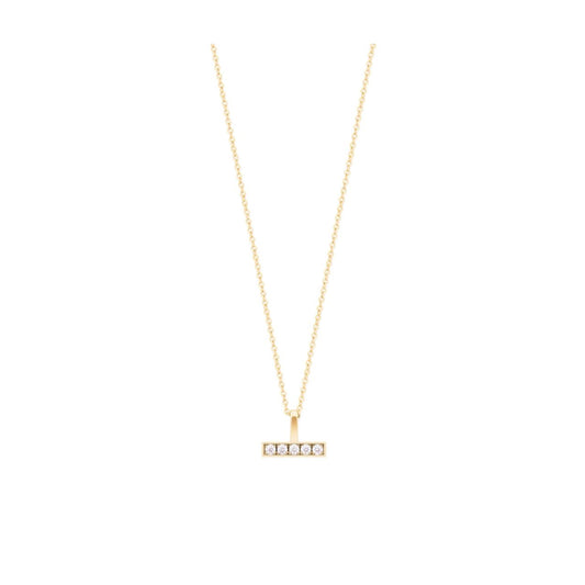 CZ Set T-Bar Gold Pendant By Tipperary