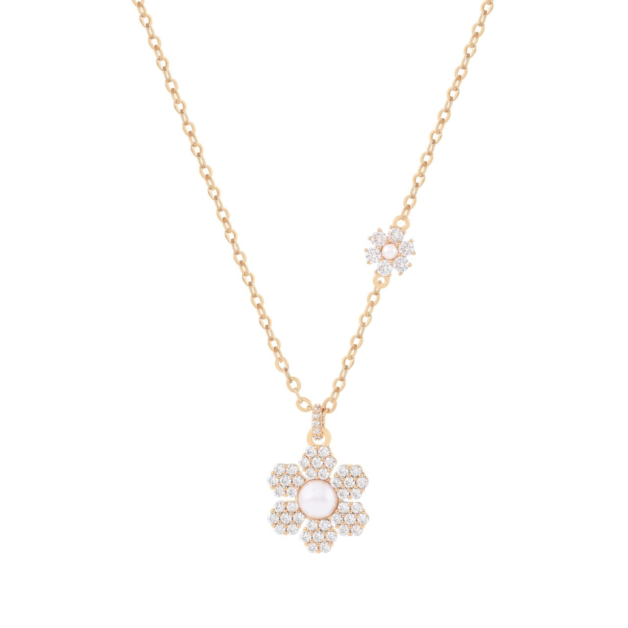 Radiant and romantic, the Daisy CZ Pearl Pendant captures the timeless charm of a flower in bloom. From the Daisy Collection, this necklace brings a feminine touch of sparkle and elegance, perfect for brightening everyday wear or adding a graceful finish to evening looks.